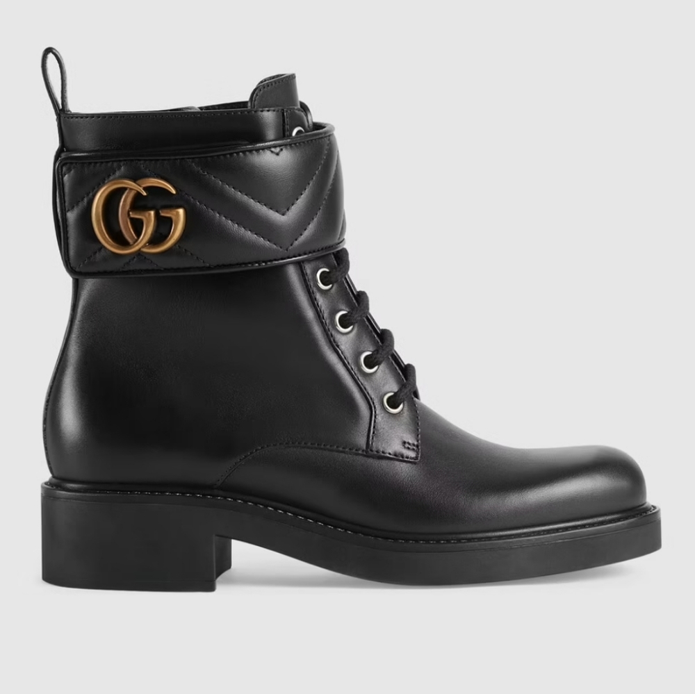 Gucci Double G Leather Ankle Boots Sz 9